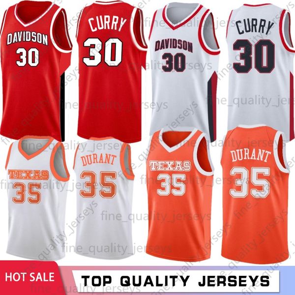 

Davidson Wildcats Stephen 30 Curry College Basketball Jerseys TEXAS University Kevin 35 Durant University Men Jerseys