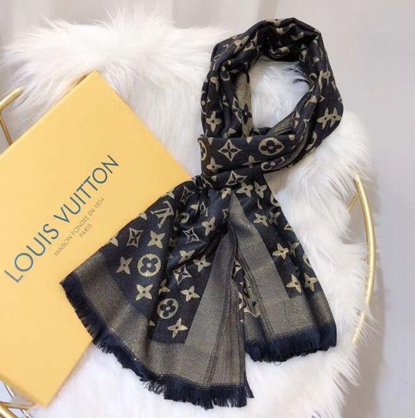 

brand new designer womans brand scarf louìs vuìttõn silk long scarves classic floral printing designer womans scarves size 180x90cm, Blue;gray