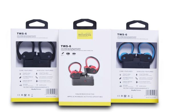 

2019 Новая спортивная гарнитура TWS-6 Беспроводные наушники-вкладыши Bluetooth TWS 6 Вклады