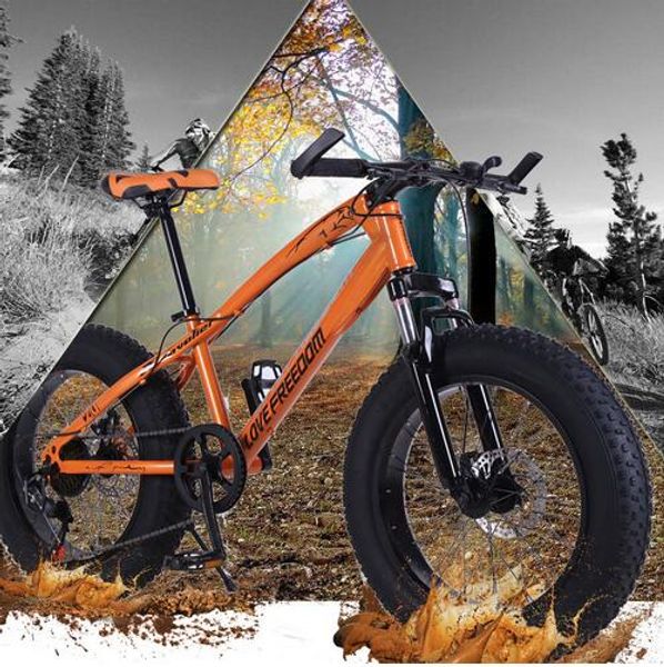 

Bicicleta de Montaña bicicleta 7/21 velocidad gordo camino motos de nieve 20*4,0 delantera y trasera de freno disco mecánico nuevo envío gra
