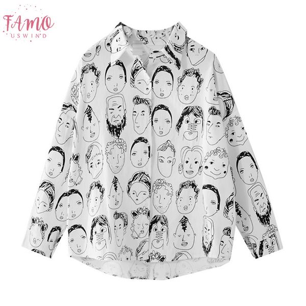 

женщины уличная одежда с длинным рукавом мультфильм характер рубашки япония harajuku стиль девушки хлопок белье печатных случайные весна лет, White