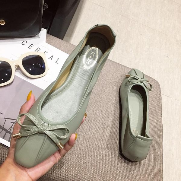 

bow-knot korean shoes elegant round toe female footwear shallow mouth autumn casual sneaker soft butterfly 2019 dress fall new, Black