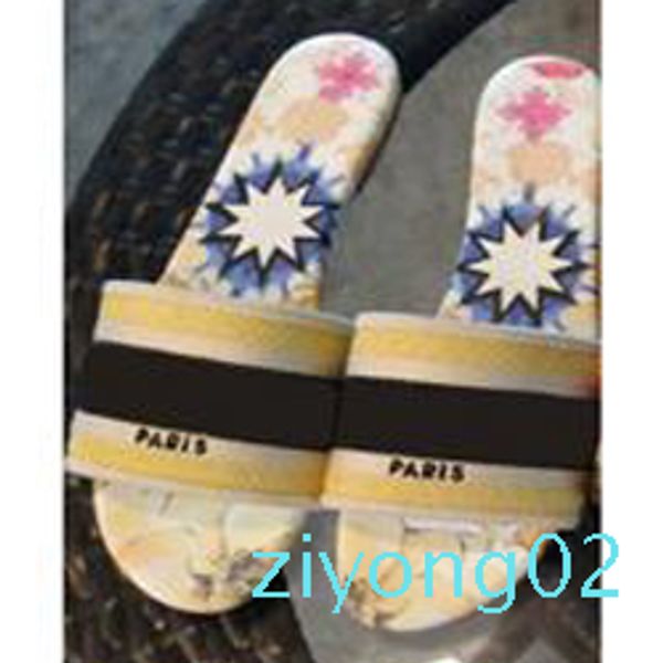 

luxury designer leather blue red stripes sandals denim ladies summer flat slipper outdoor beach flip flops rainbow letters slippers z2, Black