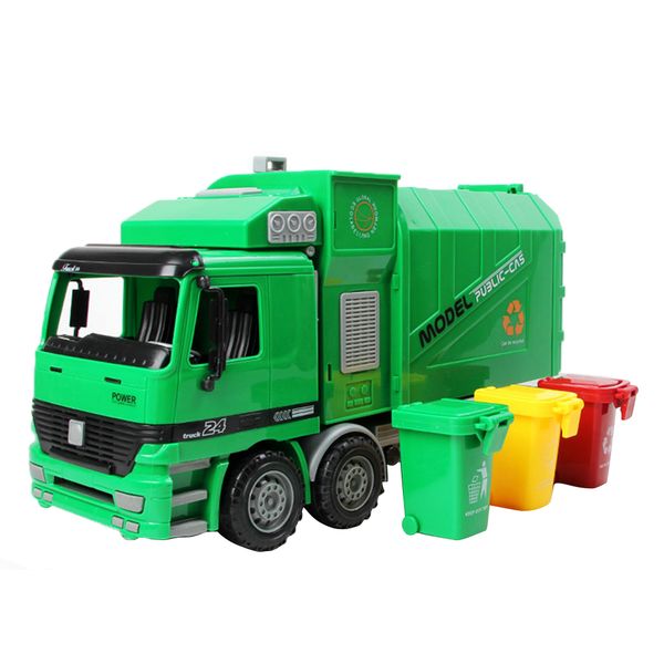 

1:22 super large die cast pull back sanitation garbage truck model