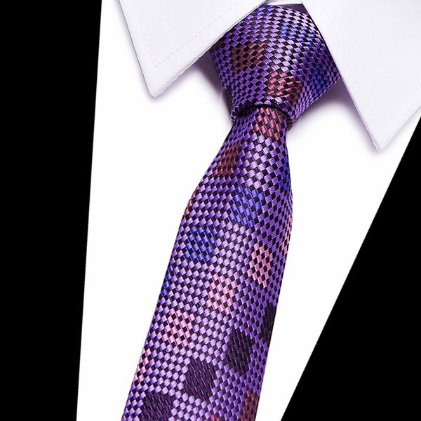 

7.5 cm men's ties new man fashion neckties corbatas gravata jacquard silk tie business green purple navy gray tie for me, Blue;purple