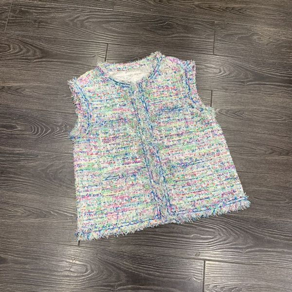 

spring autumn women's sleeveless tweed jackets brand new design pockets tweed coat a259, Black;brown