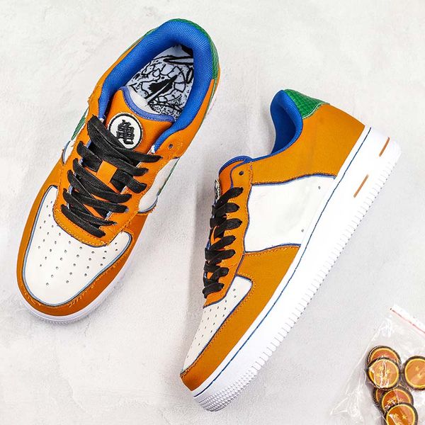 

New Dragon Ball Z x 1 Goku Run Shoe Cool Designer Skate Shoes For Men White Orange Fashion Replaceable Sports Shoes With Box