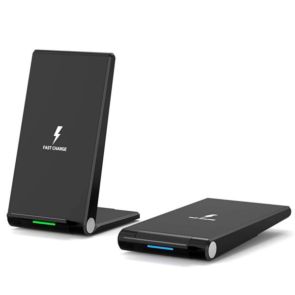 

qi wireless charger fast charging base for iphone 8 plus x xs max samsung huawei cell phone folding holder stand dock