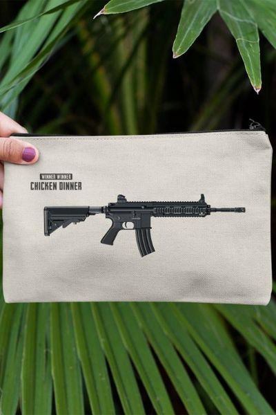 

angemiel clutch pubg gun portfolio hand makeup bag, Silver