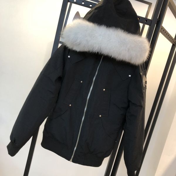 

2019 fashion women's parkas brand down & parkas with hood/snowdome jacket real raccoon collar white duck outerwear keep warm, Black