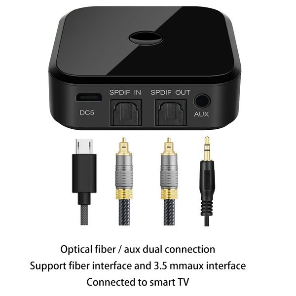 Adattatore Bluetooth APTX Ricevitore e trasmettitore wireless per PC XBOX ONE PS4 Switch Altoparlante Cuffie HIFI Audio Car Acc Fibra ottica da 3,5 mm