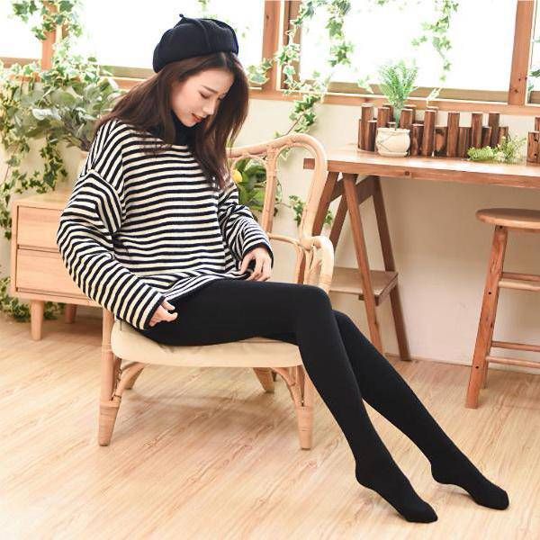 

women's high waisted leggings don't fall off in autumn and winter, Black