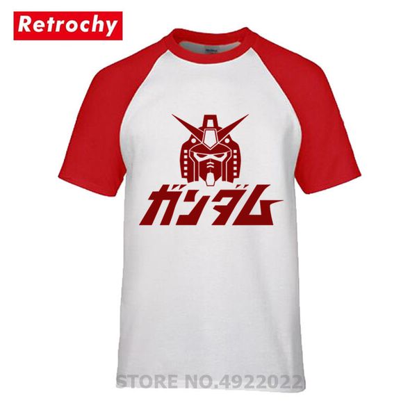 

cool printed gundam robot t-shirt rx-78-2 samurai robot artsy awesome men's t shirt harajuku anime design hiphop tshirt camiseta, White;black
