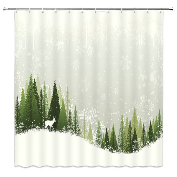 2019 Winter Snow Scene Fashion Shower Curtains Baby Like Bathroom