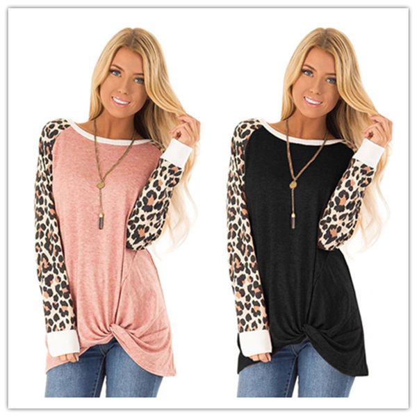 

ladies leopard printed patchwork t-shirts pink designer t shirt camouflage pumpkin cotton tshirt casual 2019 christmas tee, White