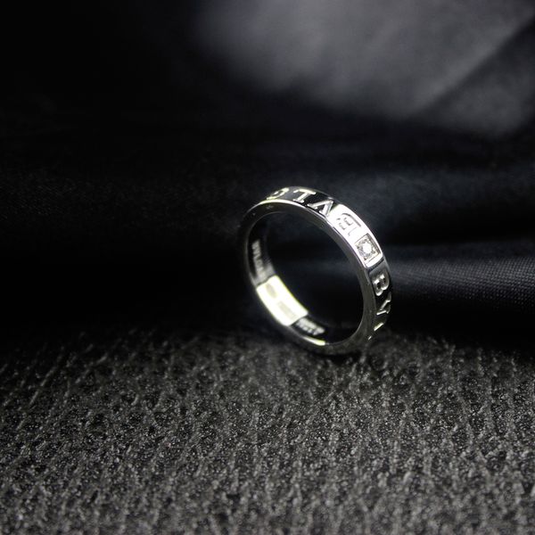

women diamond letter ring men wedding party silver thin ring female engagement gift