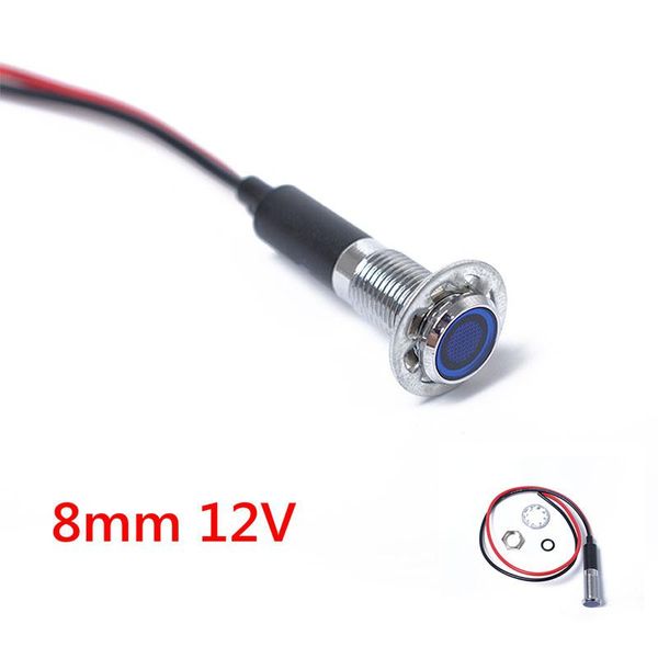 

8mm 12v led metal indicator instrument panel light lamp with wire led indicator for most 12v dc cars r30