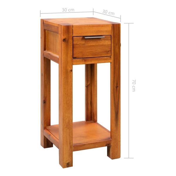 

side table solid acacia wood 30 x 30 x 70 cm dining room furniture