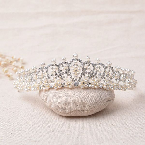 

crystal drilling pearls floral rhinestone bridal tiaras and crowns tiara hairband bride wedding accessories my497, Golden;white