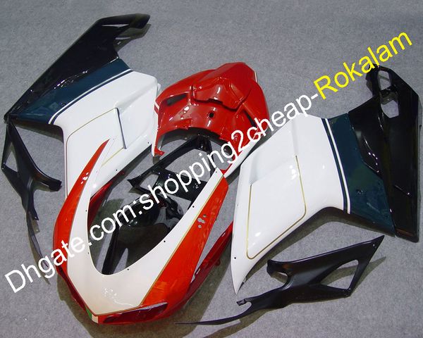 

motorbike abs fairing for ducati 848 1098 1098s 1198 2007 2008 2009 2010 2011 autorbike fairing kit white black red (injection molding)