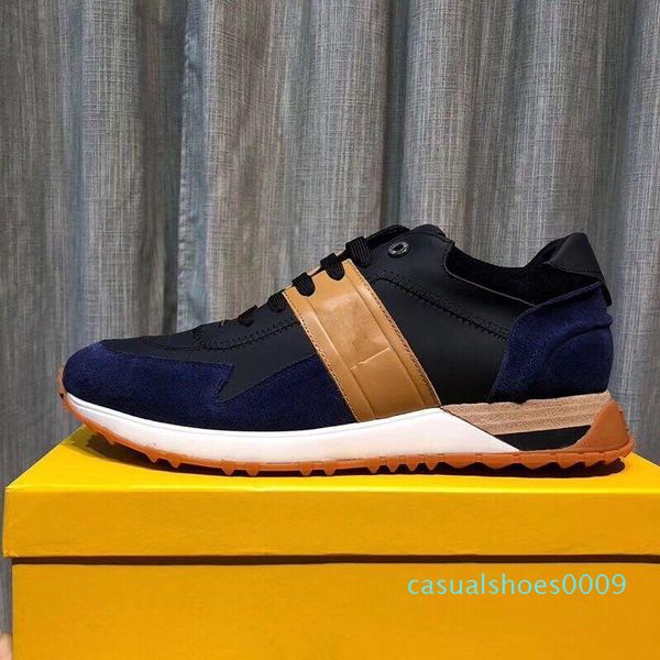 

2019 fd luxury brands fun fur designer sneaker shoes genuine leather gift mens women racer sports casual cc09, Black