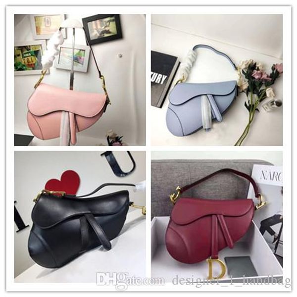 

Luxury cla ic de igner handbag d addle bag leather ladie houlder bag 2019 new metal letter handbag 12 color