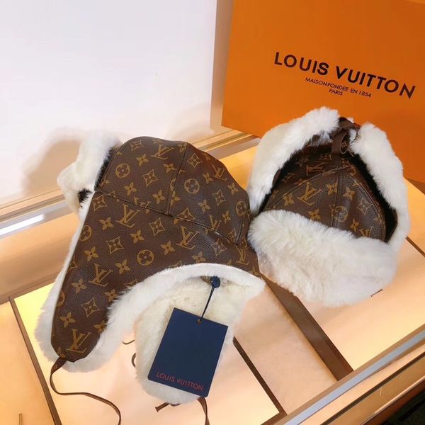 

2019 winter classic print genuine leather plus velvet branded neutral m70739 hat keep warm fashion women men ear muff caps, Yellow