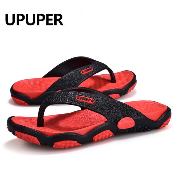 

upuper 2020 men's slippers outdoor beach flip flops soft men sandals non-slip bathroom home slippers men shoes chanclas hombre, Black