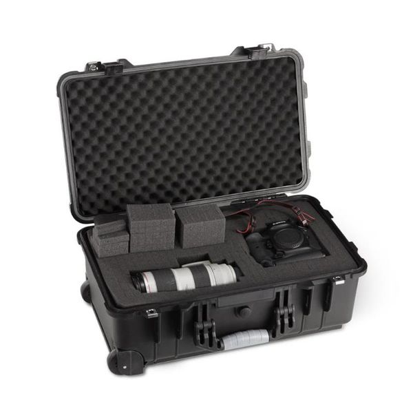 

tool case with pull impact resistant safety case suitcase toolbox file box equipment camera with pre-cut foam