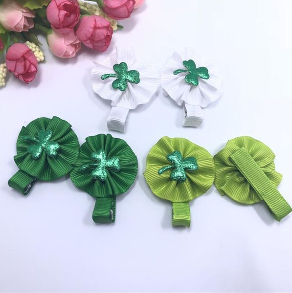 

st. patrick's day 3-leaf grass festival headwear hair ornaments festival ornaments hair clip 3styles ing, Slivery;white