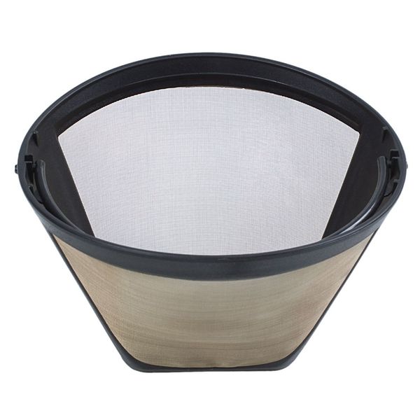 

new-1pc permanent reusable #4 cone shape coffee filter mesh basket stainless new coffee filters
