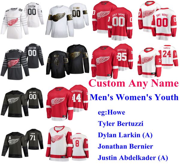 

s-6xl 2020 all-star game detroit red wings хоккейные майки дмитрий тимашов джерси филип задина алекс биега мэдисон боуи сшитые на заказ, Black;red