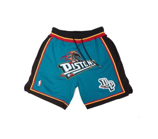 

detroit pistons men shorts teal just don pocket pants by mitchell & ness s-2xl