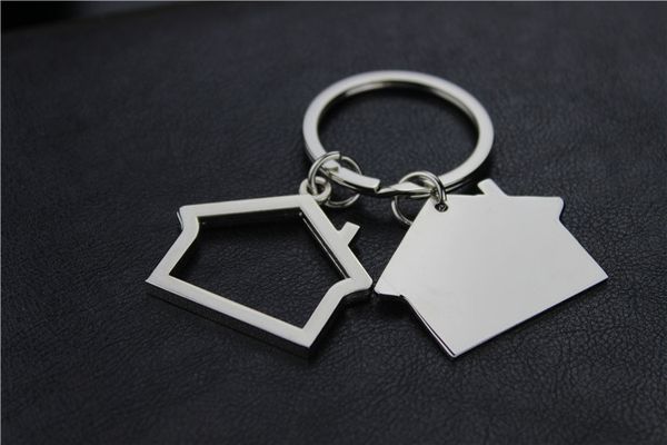 

creative house keychains metal keyrings gifts for promotion ing, Silver