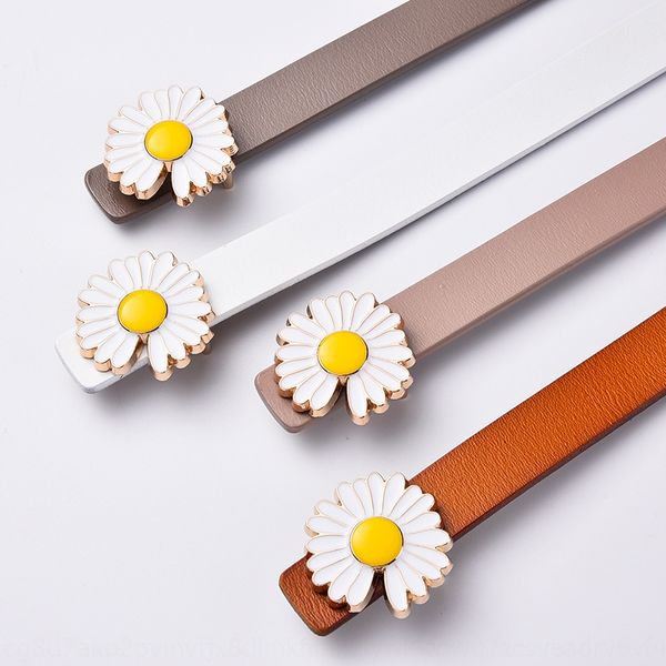 

2020 daisy dress clothing genuine leather women's belt all-match dress decorative thin belt factory, Black;brown