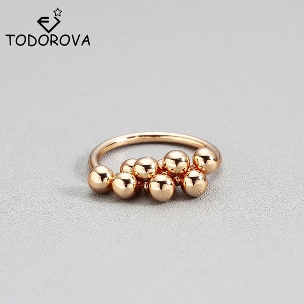 

todorova female cute bead pendant finger ring gold color engagement rings for women fashion wedding rings gift, Golden;silver