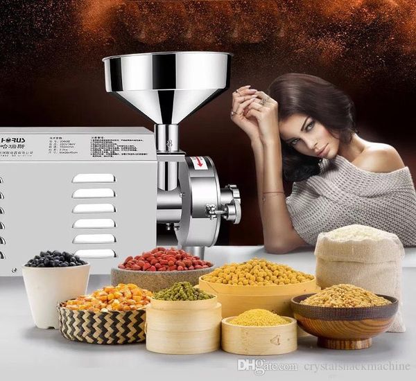 

Commercial tainle teel chilli grinding machine 110v 220v grain bean flour grinder pice e ame grinding machine mini grain flour mill