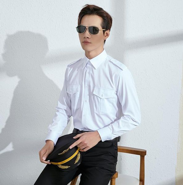 

s-6xl 2020 new men's clothing hair stylist gd fashion street aviation uniform shirt plus size costumes, White;black