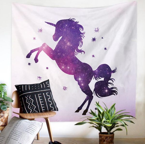 

Unicorn 3d creative pattern tape try ploye ter wall hanging tape try for wall decoration fabric home background cloth yoga mat 222