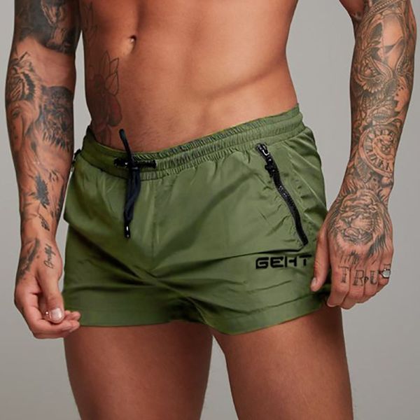 

new mens sport running shorts summer bodybuilding short pants quick dry men gym basketball tennis fitness beach shorts man homme, Black;blue