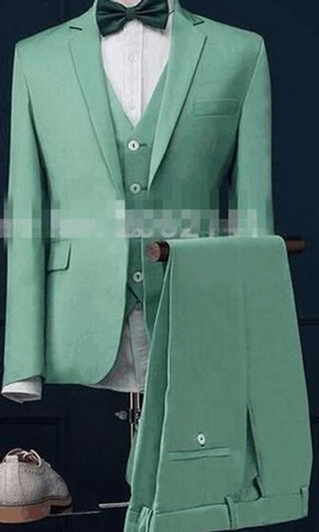 

2020 latest coat pants designs mint green men suit slim fit 3 piece elegant tuxedo custom bride suits prom blazer terno masculin, White;black