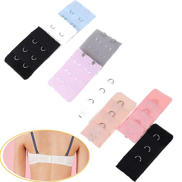 

5pcs/10pcs soft bra band 3 hooks bra extender ladies 3 rows 2 hooks or 1 rows nylon clasp extension elastic on strap, Black;white