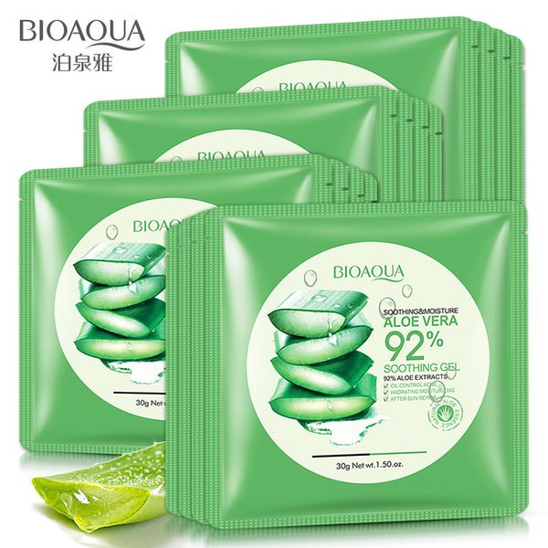 

bioaqua natural aloe vera gel face mask skin care moisturizing oil control wrapped mask shrink pores facial mask