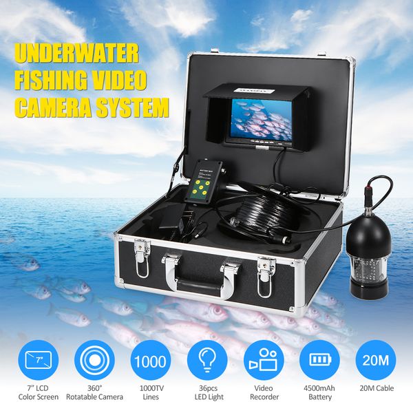 

1000tvl under fishing camera portable waterproof 36 leds 360 degree rotating camera fish finder 7 lcd monitor 20m/50m/100m cable