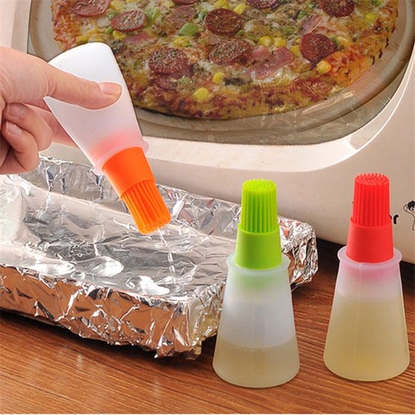 

grill oil bottle brushes tool heat resisting silicone bbq cleaning basting oil brush barbecue cooking barbacoa rociando