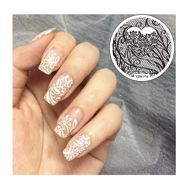 

1pcs diy styling tools nail art print template beauty stencil manicure nail art print stamping plates tool, White