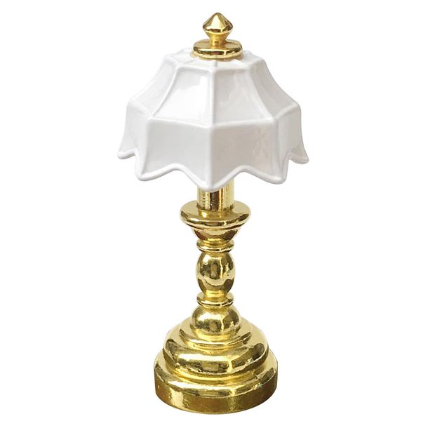 

1/12 dollhouse mini simulated beside table lamp light model room decor accessory