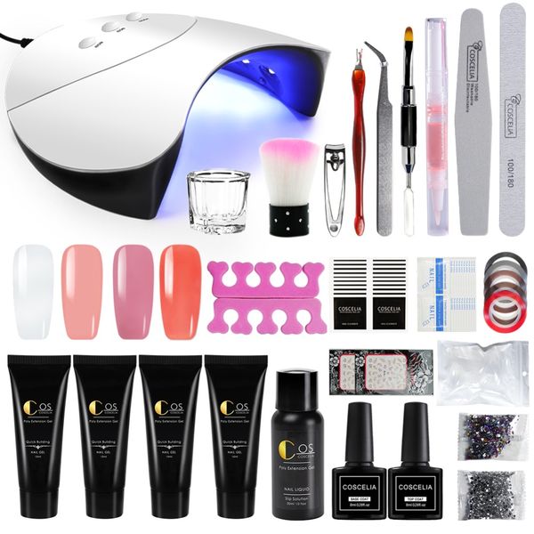 

coscelia 36w nail led uv lamp curing nail polish manicure varnish art kit quick building 15ml nails extension set