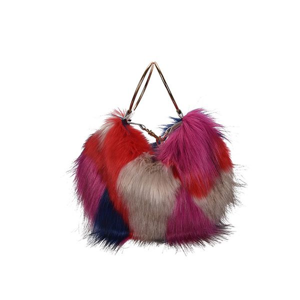 

new korean style fur handbag wild large capacity messenger bag fashion shoulder bag luxury designer tote