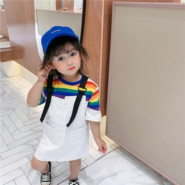 

2020 selling baby girls vest dress summer fashion kids girls dresses 1-6 years, Red;yellow
